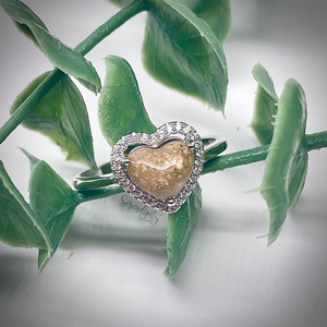 Heart Memorial Ring with Cubic Zirconia Halo