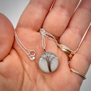 Sterling Silver Flat Round Breast Milk Pendant