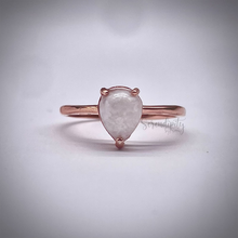 Load image into Gallery viewer, Simple Pronged Tear Drop Breast Milk Keepsake Ring
