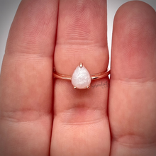 Load image into Gallery viewer, Simple Pronged Tear Drop Breast Milk Keepsake Ring
