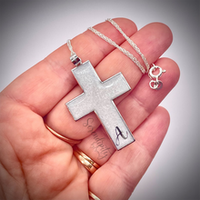 Load image into Gallery viewer, Sterling Silver Cross Breast Milk Pendant
