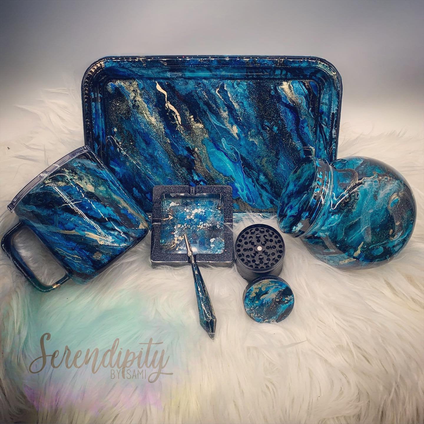 Marble Wake and Bake Rolling Tray Set – Serendipity by Sami