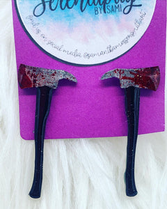 Bloody hatchet earrings