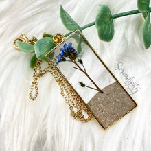 Load image into Gallery viewer, Cremation Ash Bezel Pendant with Forget Me Not
